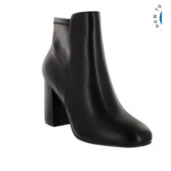 NEW MIA Carla Booties Women’s Size 8.5 Boots Black Chunky Heel Fall Winter Vegan - Picture 1 of 16